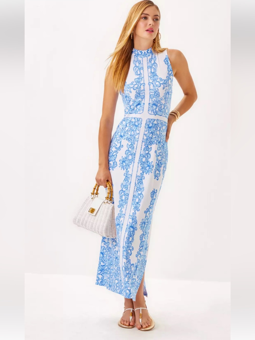 Lilly Pulitzer New Wellington Maxi Dress in Resort White Size Medium